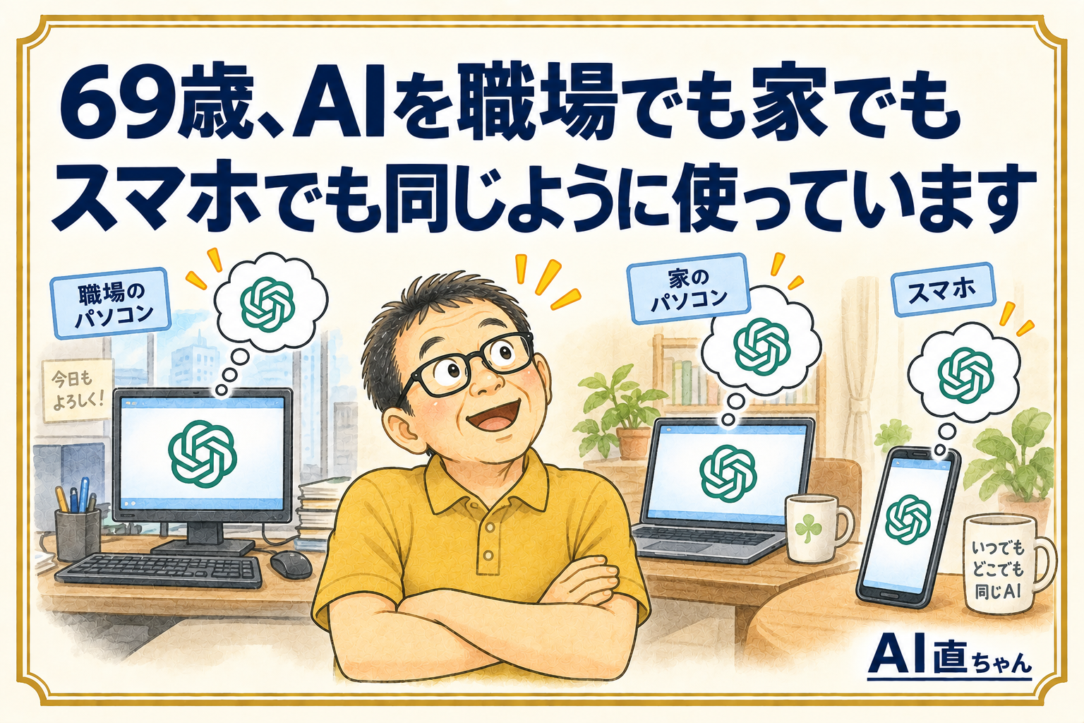 69歳、AIを職場でも家でもスマホでも同じように使っています