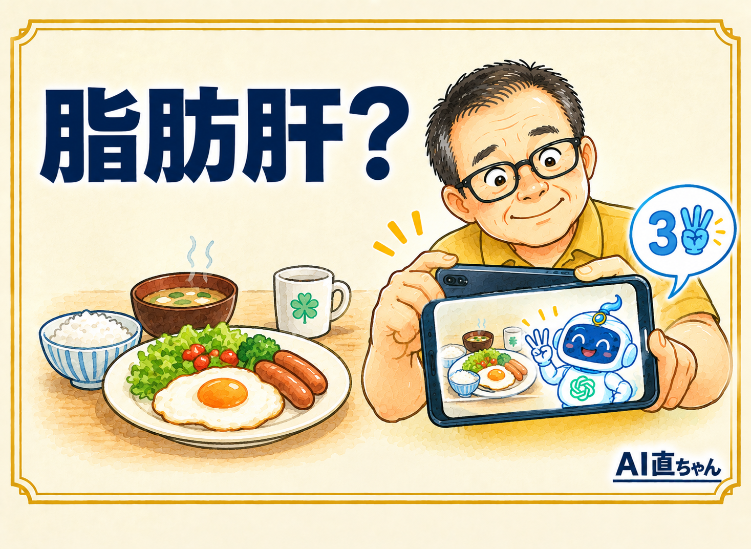 「脂肪肝です」と言われても、何をすればいいか分からない ― AIに食事を見てもらったら、宿題が3つになりました